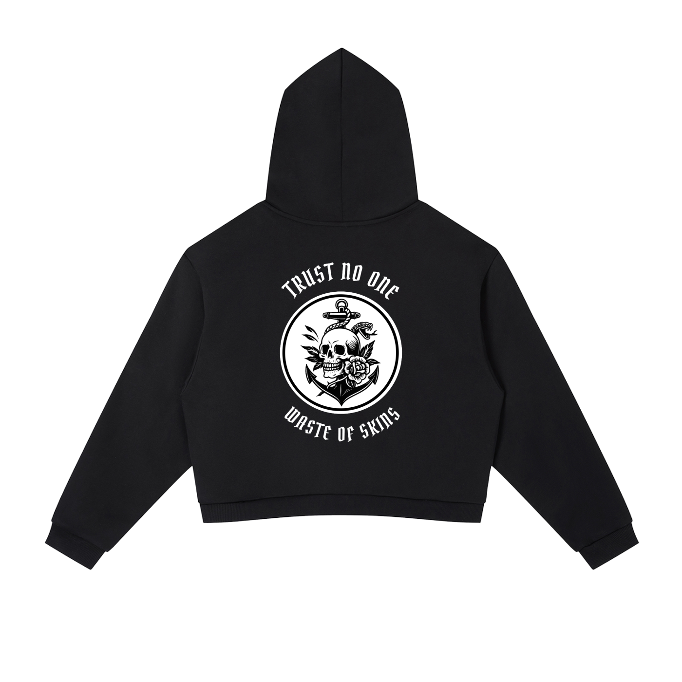 “TRUST NO.1” — Waste of Skins® Cropped Hoodie