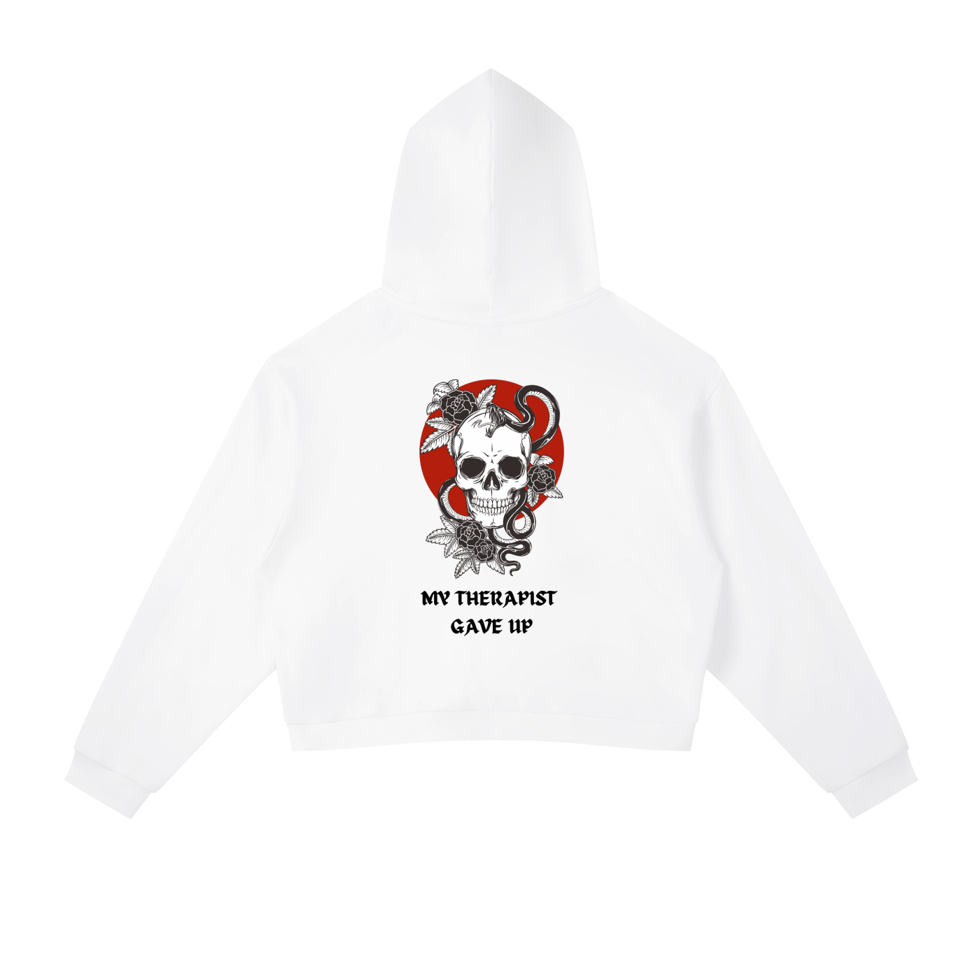 “MY THERAPIST GAVE UP” — Waste of Skins® Cropped Hoodie