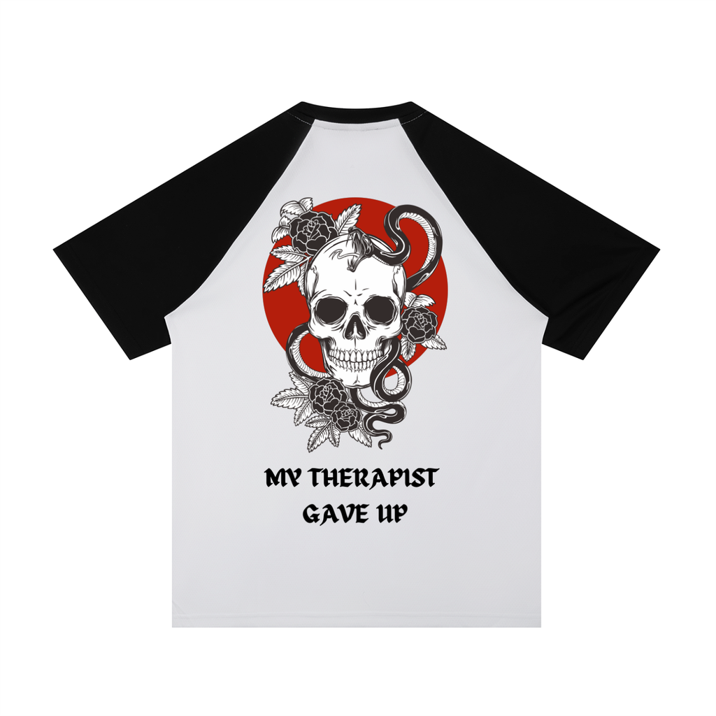 "MY THERAPIST GAVE UP" — Waste of Skins® Baseball Tee