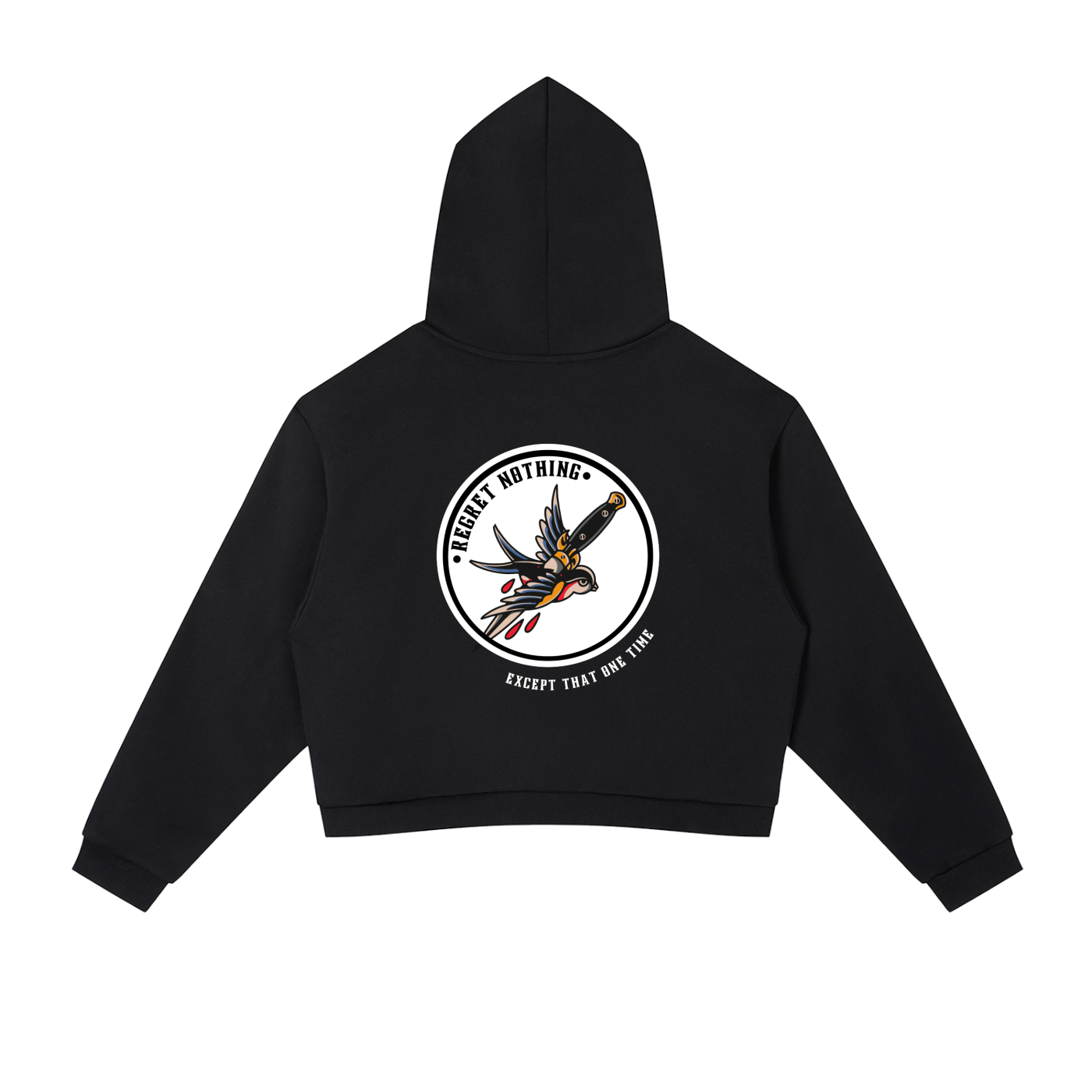"REGRET NOTHING” — Waste of Skins® Cropped Hoodie