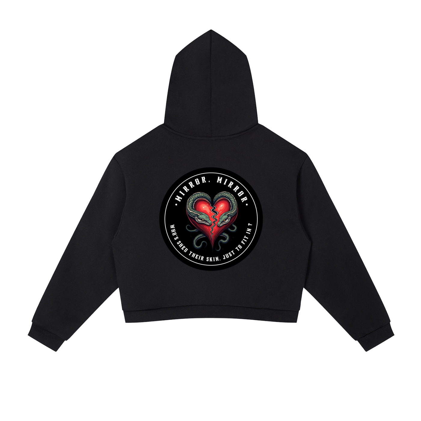 “MIRROR, MIRROR” — Waste of Skins® Cropped Hoodie
