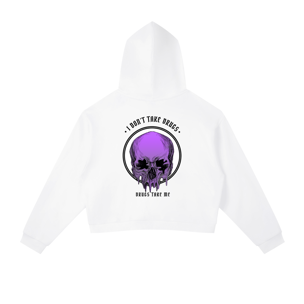“DRUGS TAKE ME” — Waste of Skins® Cropped Hoodie
