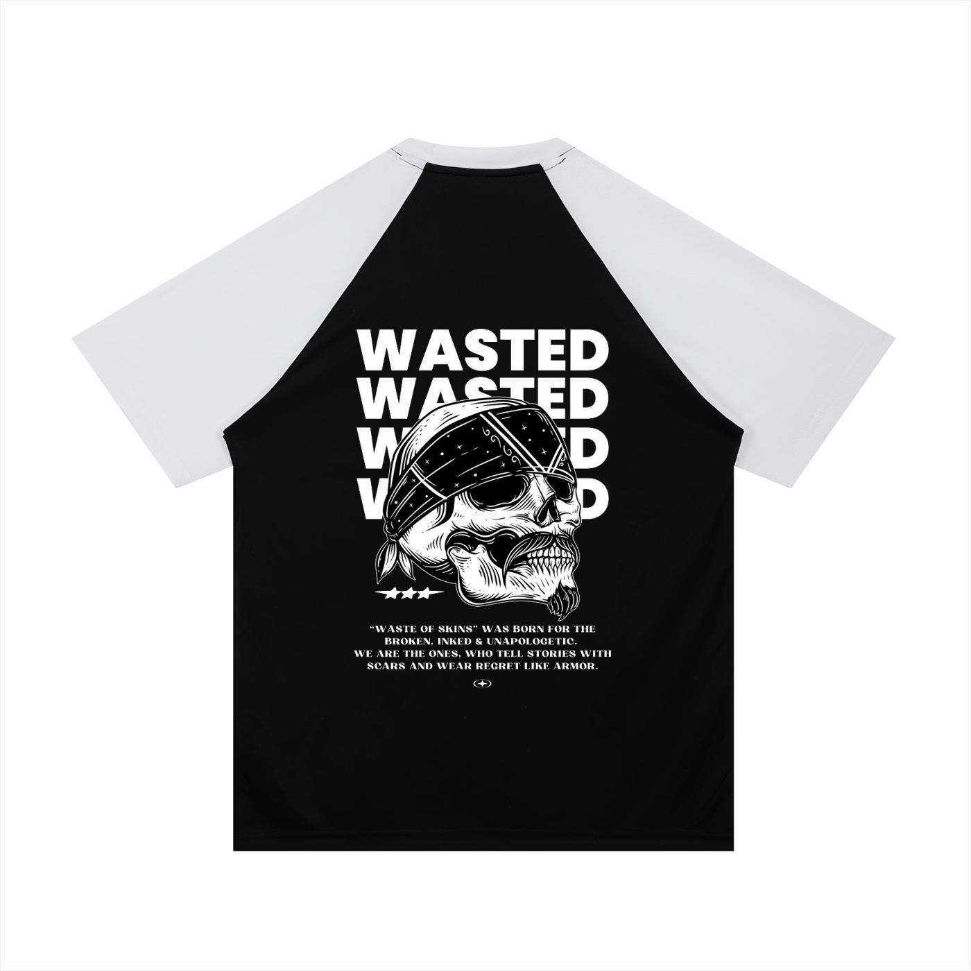 “WASTED” — Waste of Skins® Baseball Tee