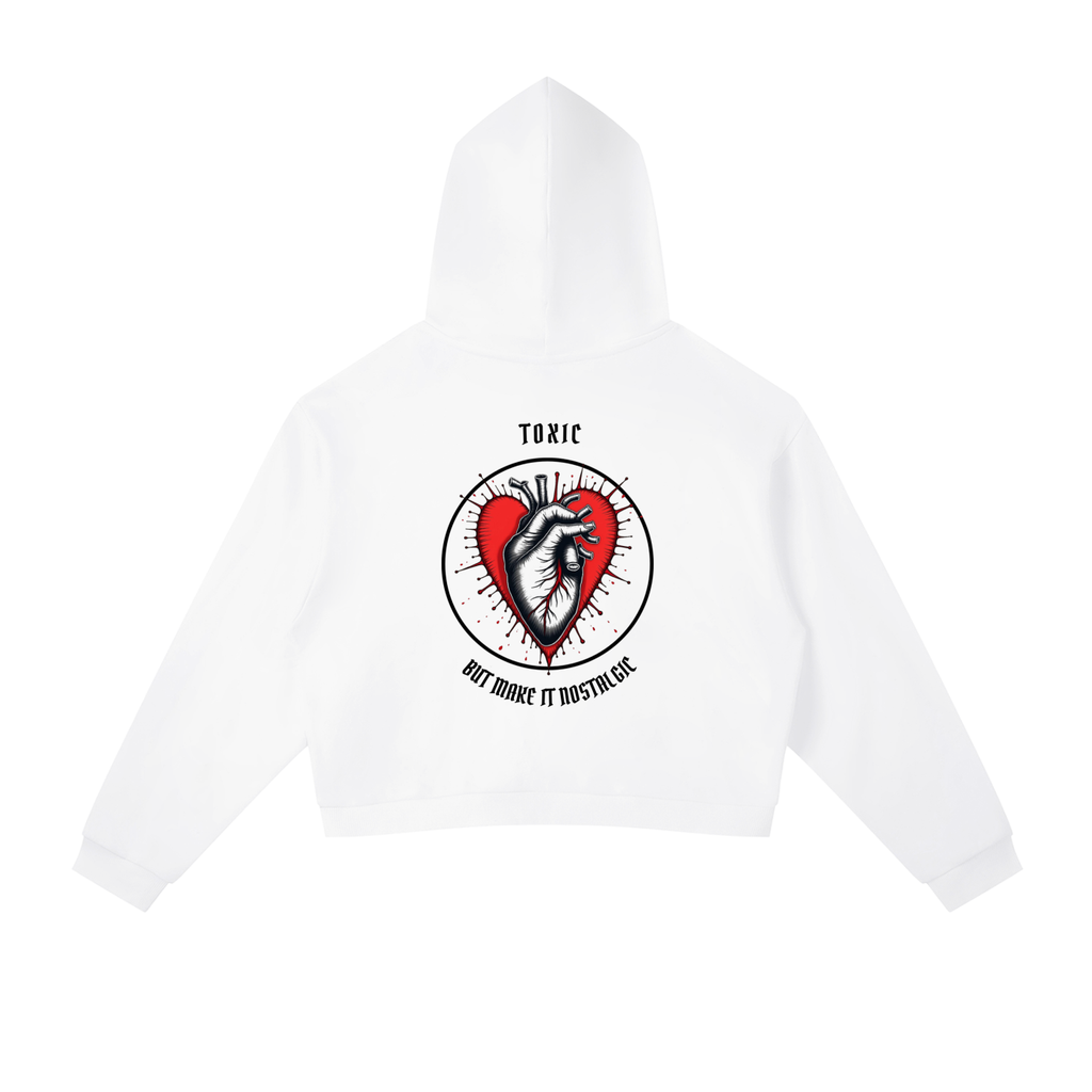 “TOXIC NOSTALGIA” — Waste of Skins® Cropped Hoodie