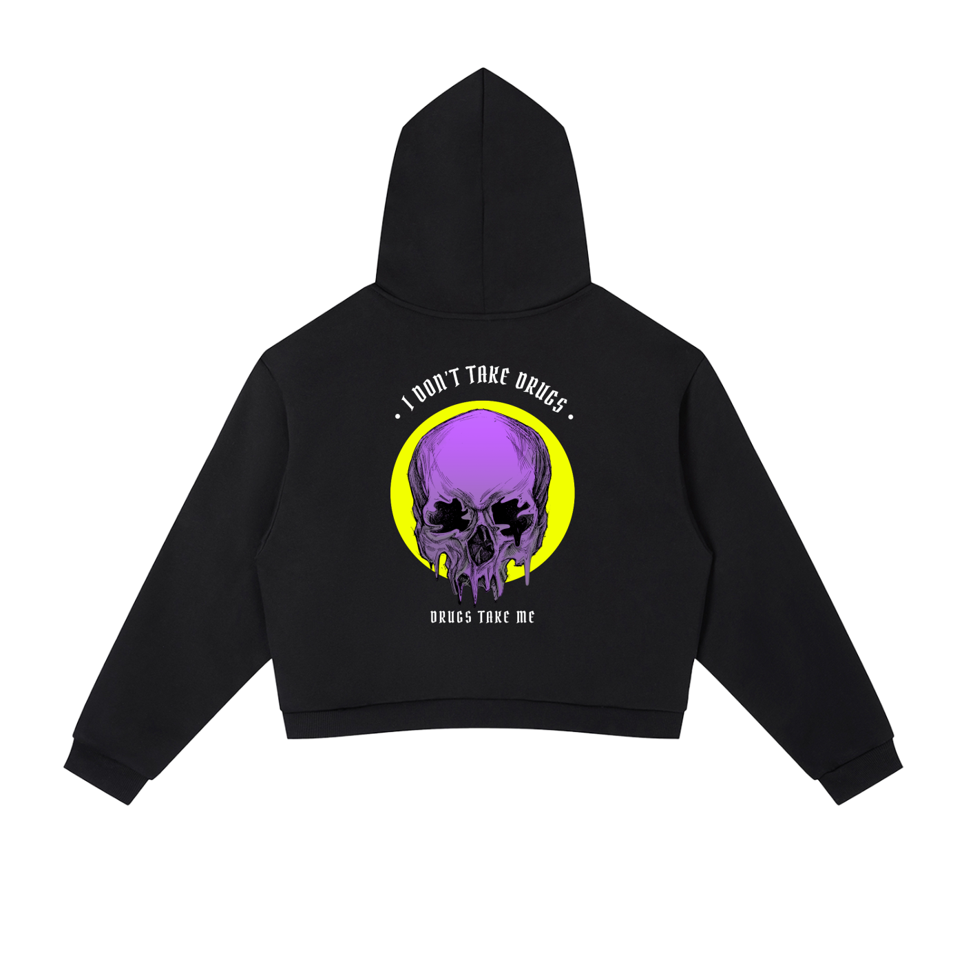 “DRUGS TAKE ME” — Waste of Skins® Cropped Hoodie