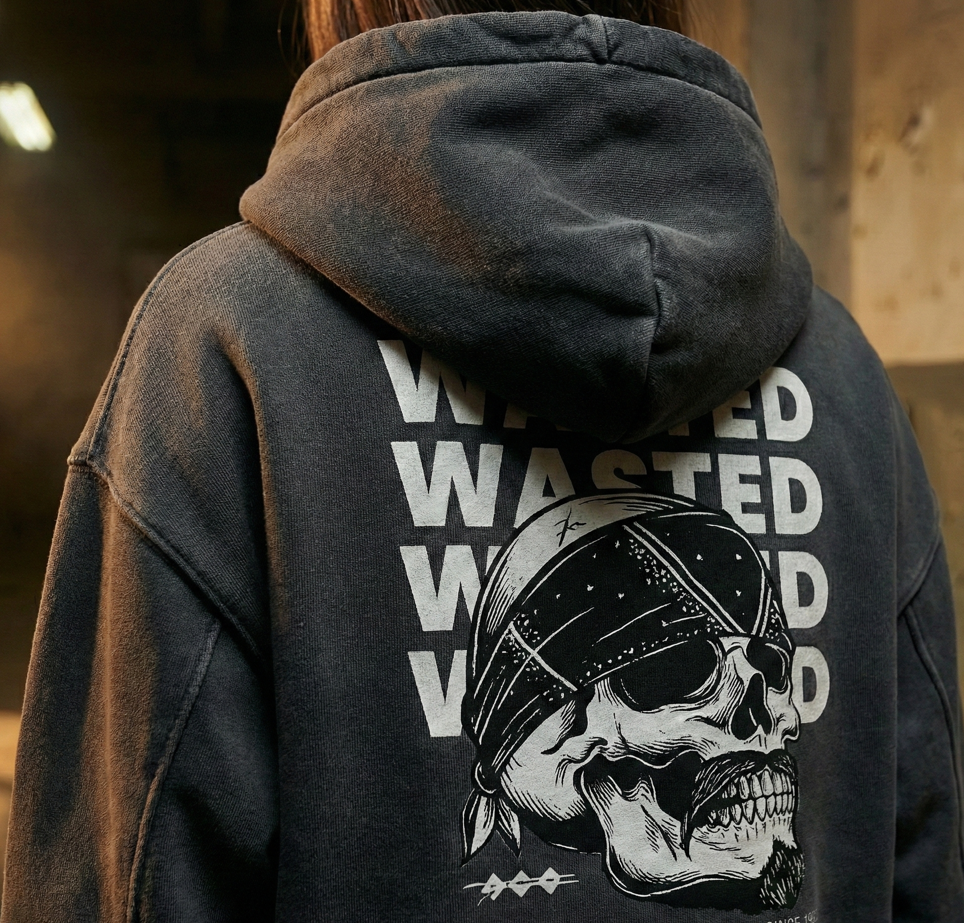 "WASTED" — Waste of Skins® Cropped Hoodie