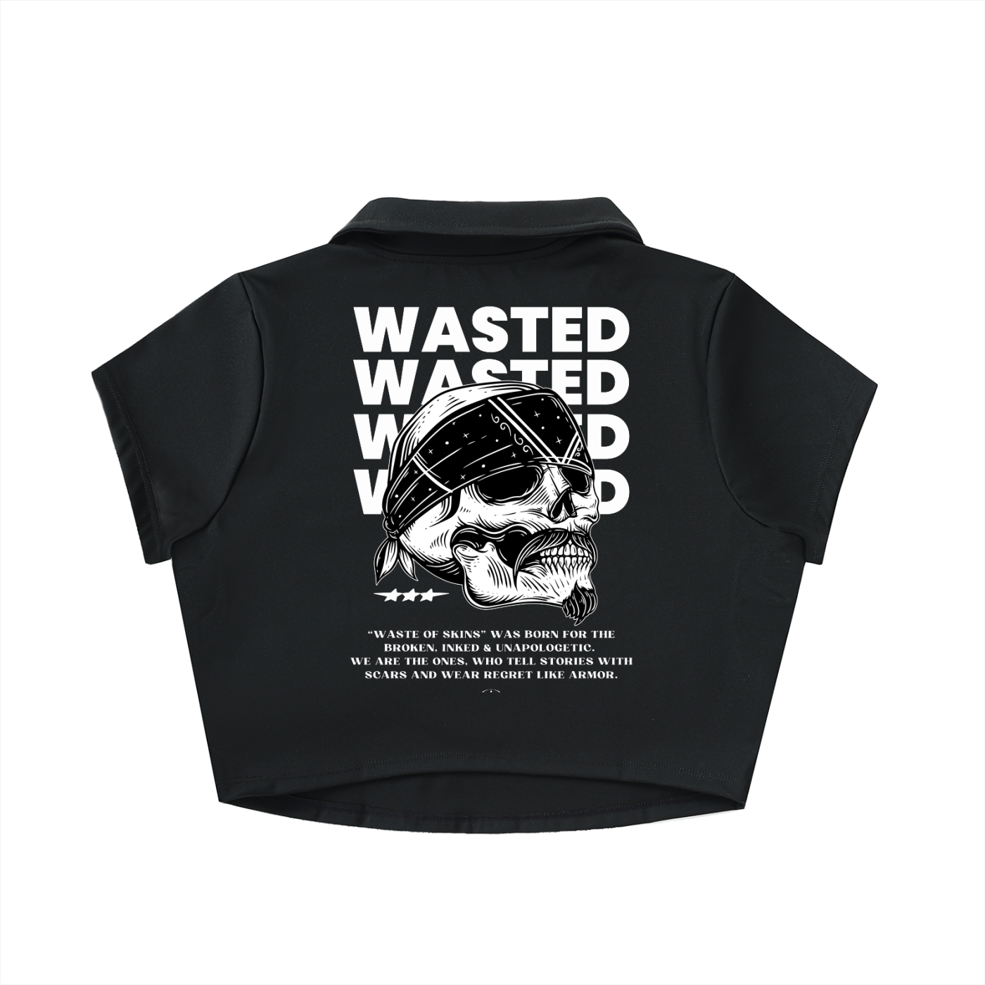 "WASTED” — Waste of Skins® Crop Top