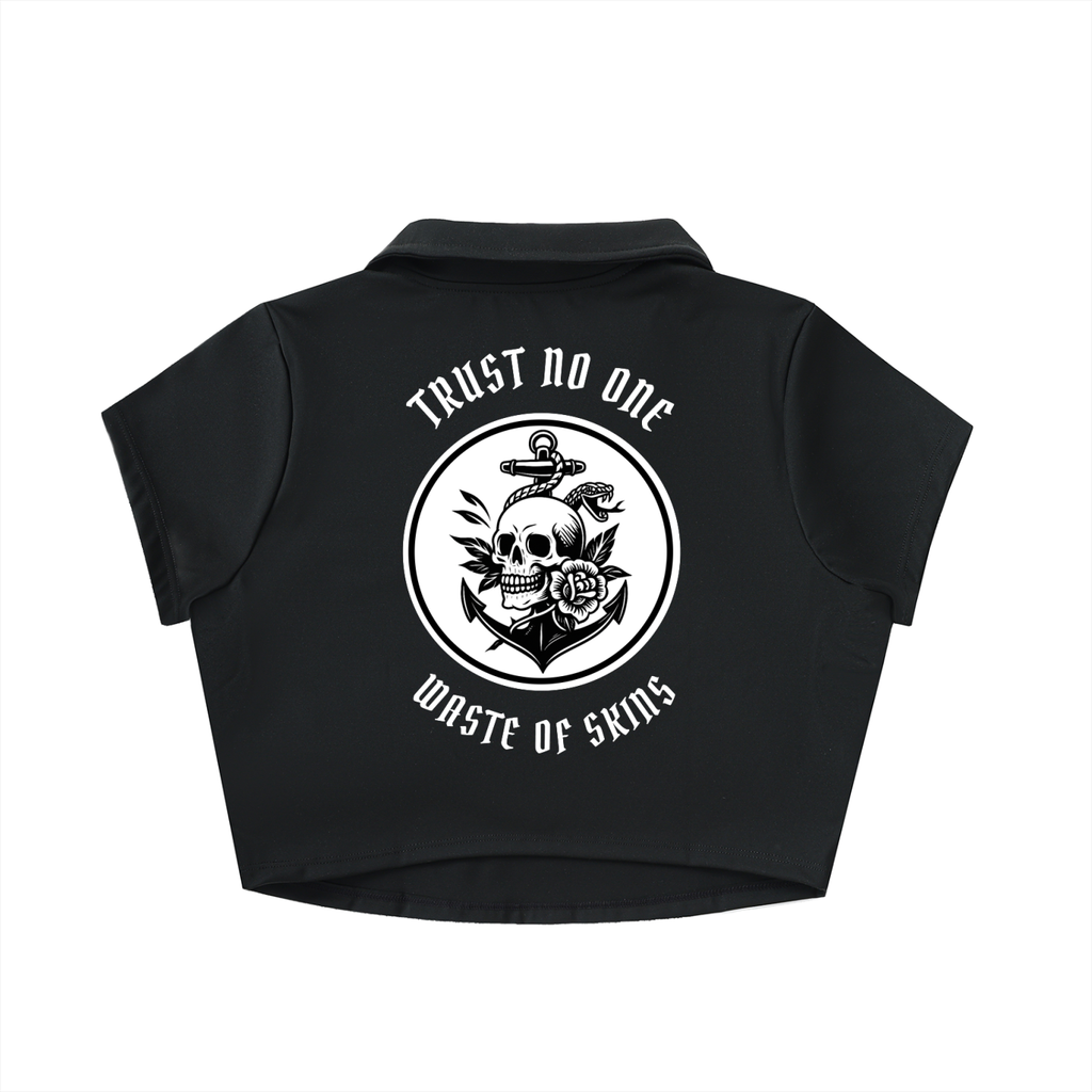 “TRUST NO.1” — Waste of Skins® Crop Top