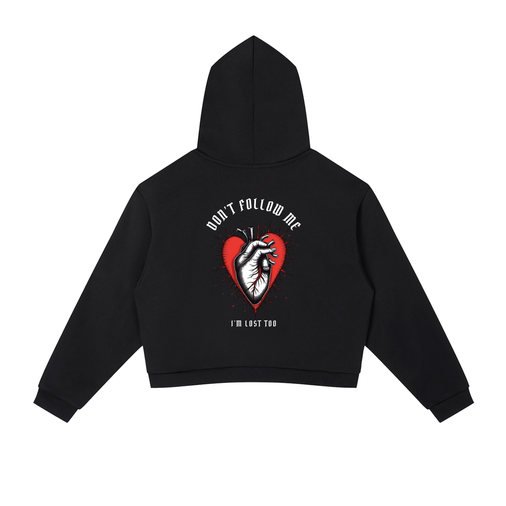 “DON’T FOLLOW ME” — Waste of Skins® Cropped Hoodie